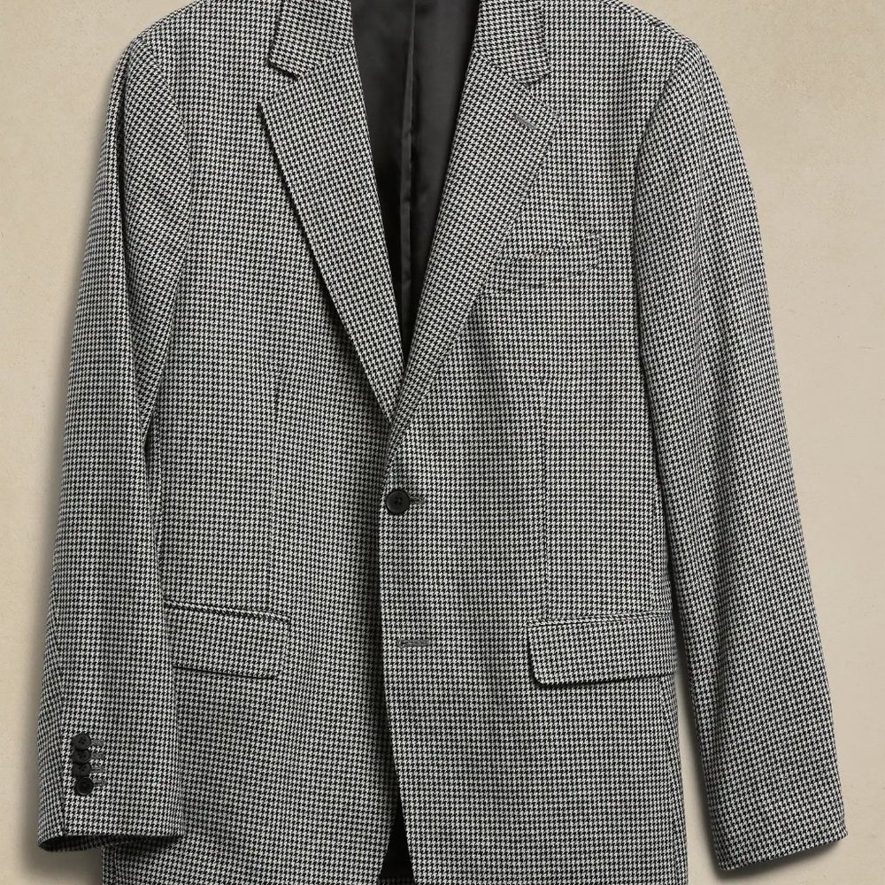 Banana Factory TAILOR-FIT HOUNDSTOOTH SUIT JACKET, 42R